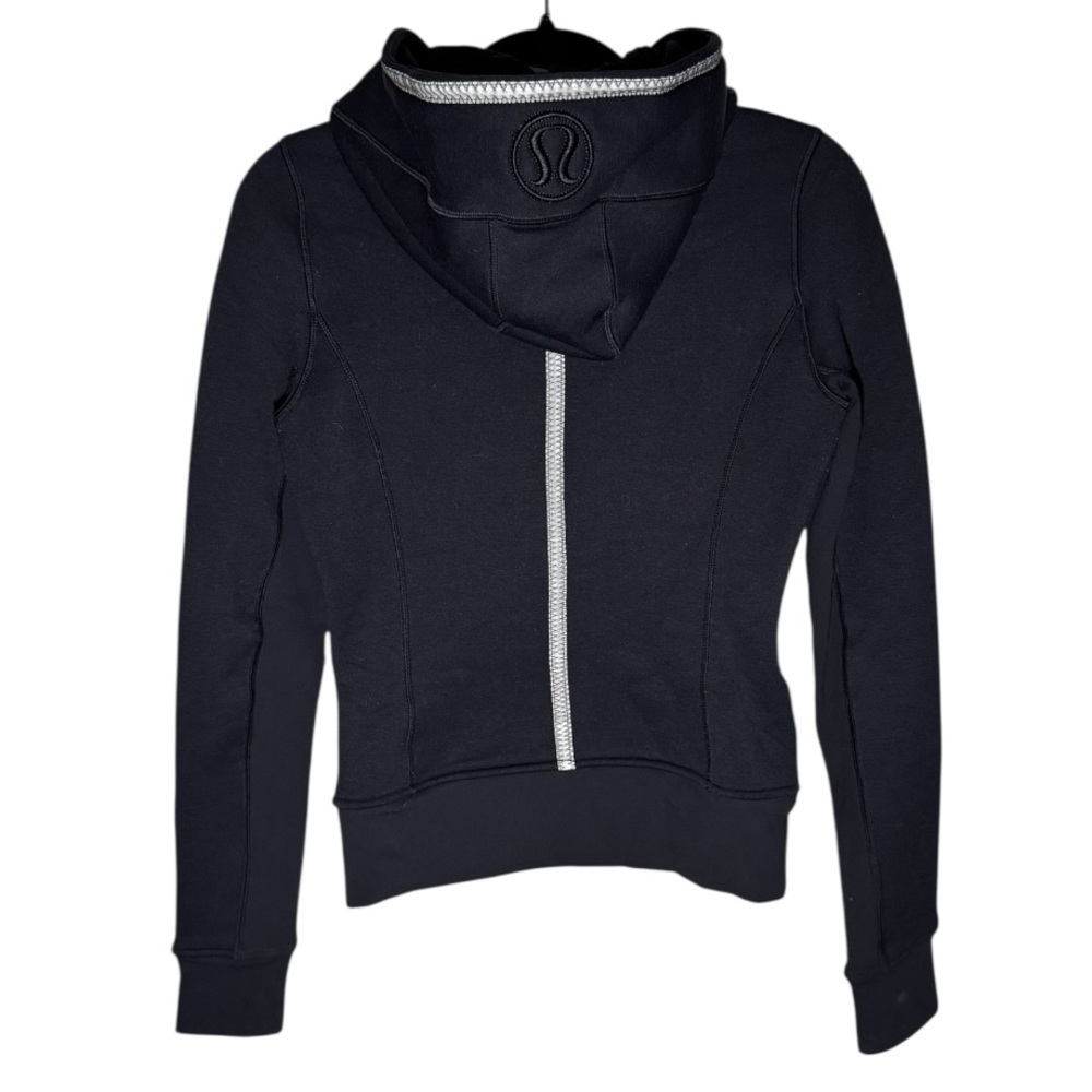 LULULEMON Special Edition Uba Hoodie Reflective Black Fitted Jacket Size 4 - Picture 8 of 12